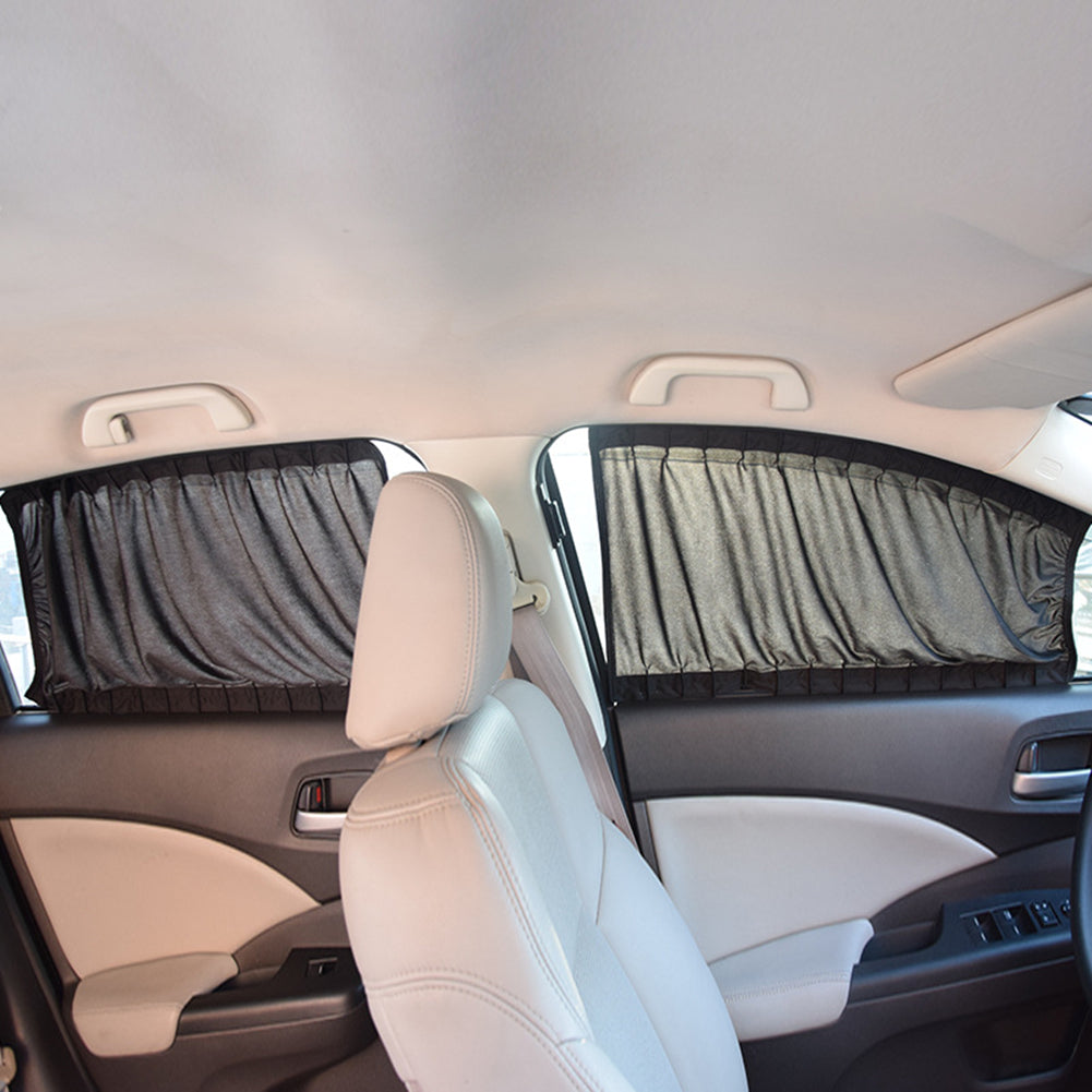 2pcs Car Sun Shade Side Window Curtain Auto Foldable Uv Protection