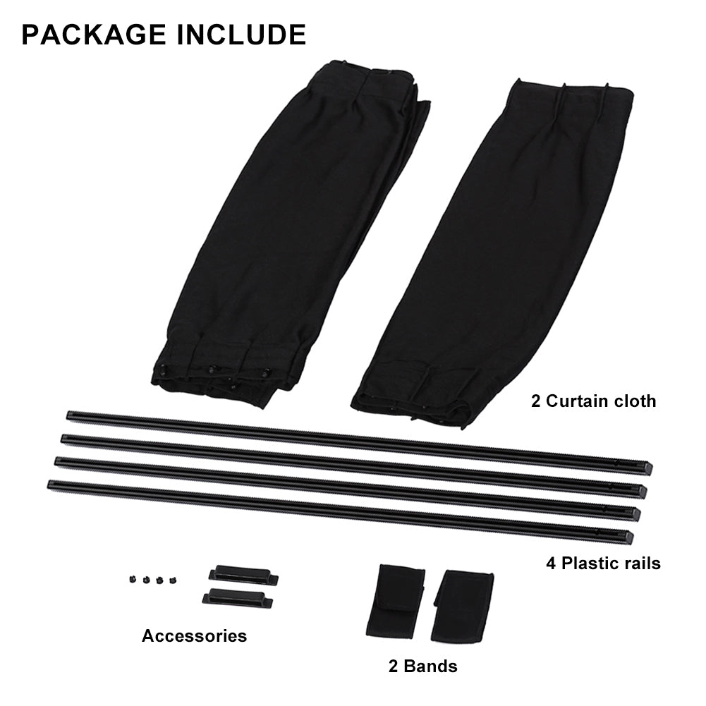 2pcs Car Sun Shade Side Window Curtain Auto Foldable Uv Protection