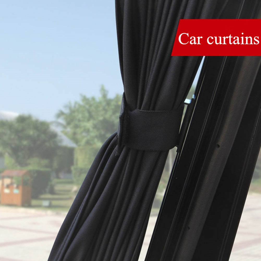 2pcs Car Sun Shade Side Window Curtain Auto Foldable Uv Protection