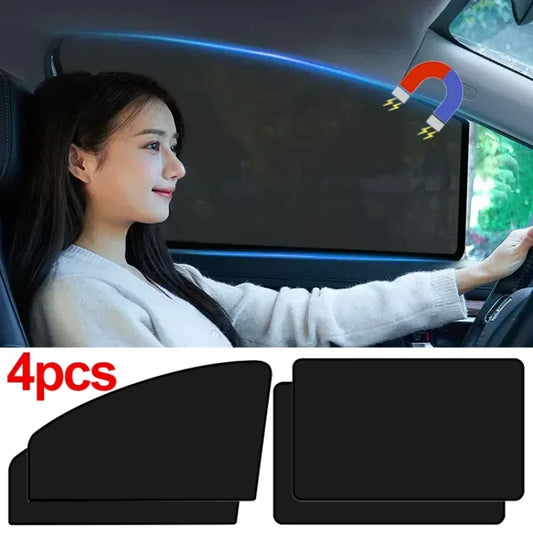 Magnetic curtain protection cover, car window sunshade, summer UV protection, car side front and rear window